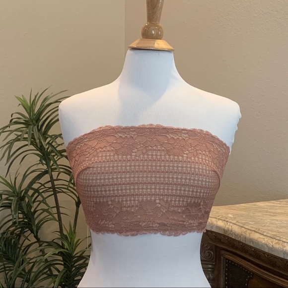 NWT $38 Free People Camilla Bandeau Bralette Small or Medium Vintage Rose Lace - Picture 11 of 13
